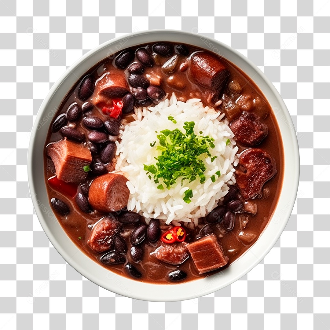 Prato de Feijoada Com Arroz PNG Transparente