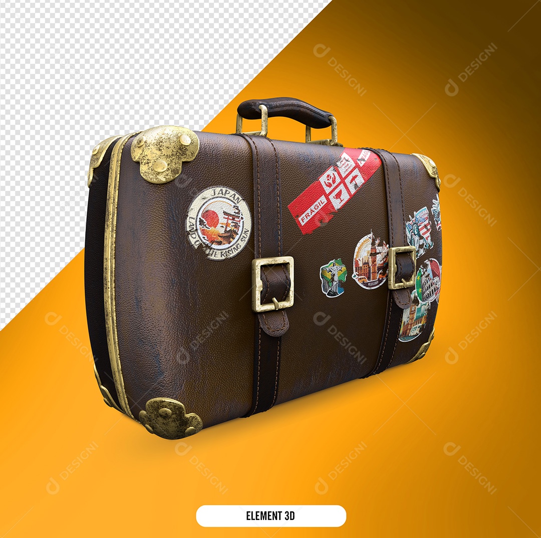 Elemento 3D Para Composição Mala de Viagem PSD