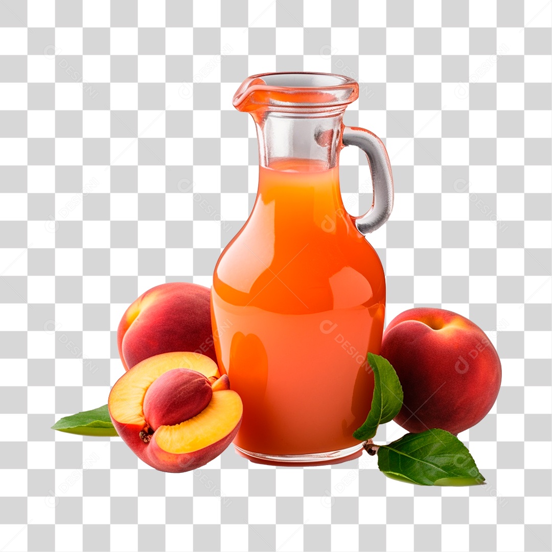 Suco de Pêssego Com Pêssegos PNG Transparente