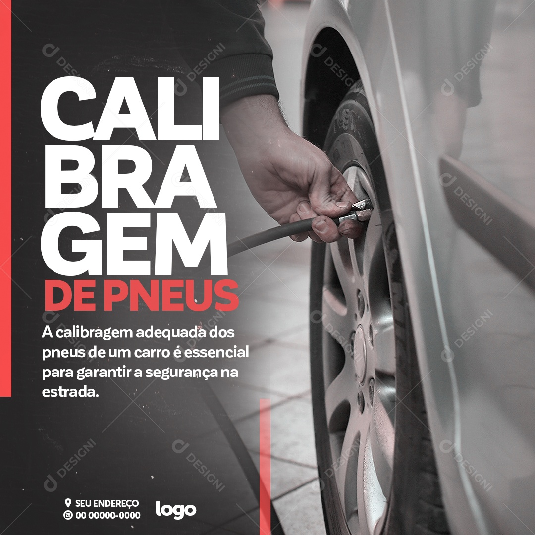 Calibragem de Pneus Social Media PSD Editável