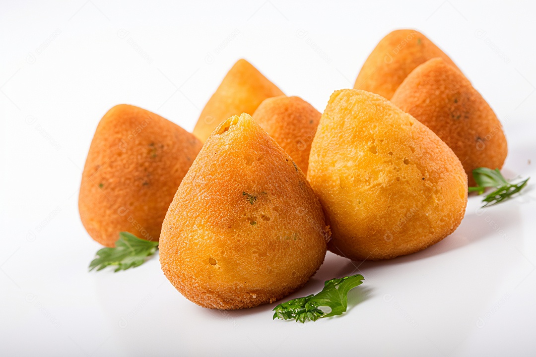 Coxinhas sobre fundo isolado branco