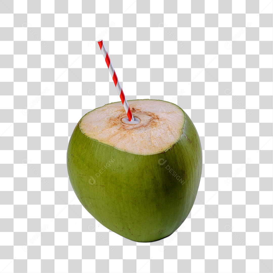 Coco Verde Com Canudo PNG Transparente