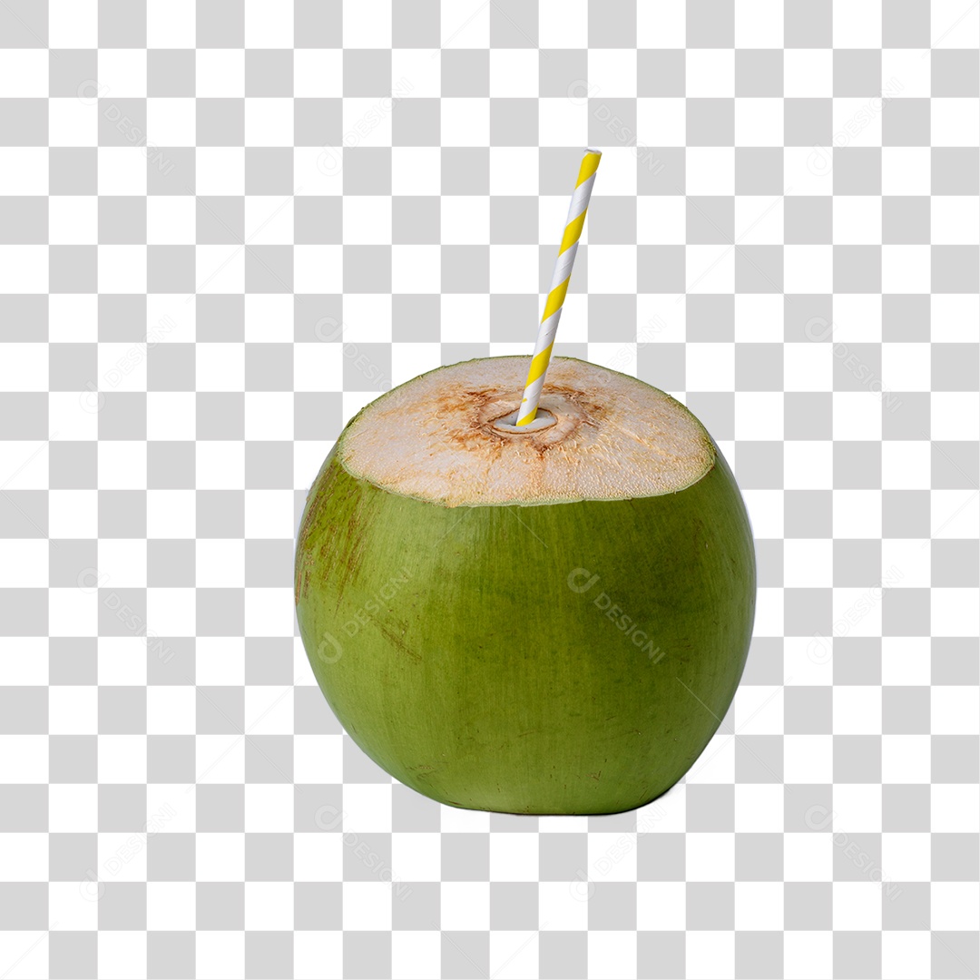 Coco Verde Com Canudo PNG Transparente