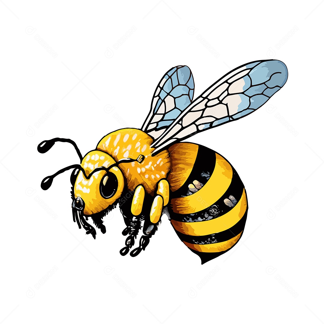 Desenho Vetorial De Ilustração De Abelha Vetor EPS