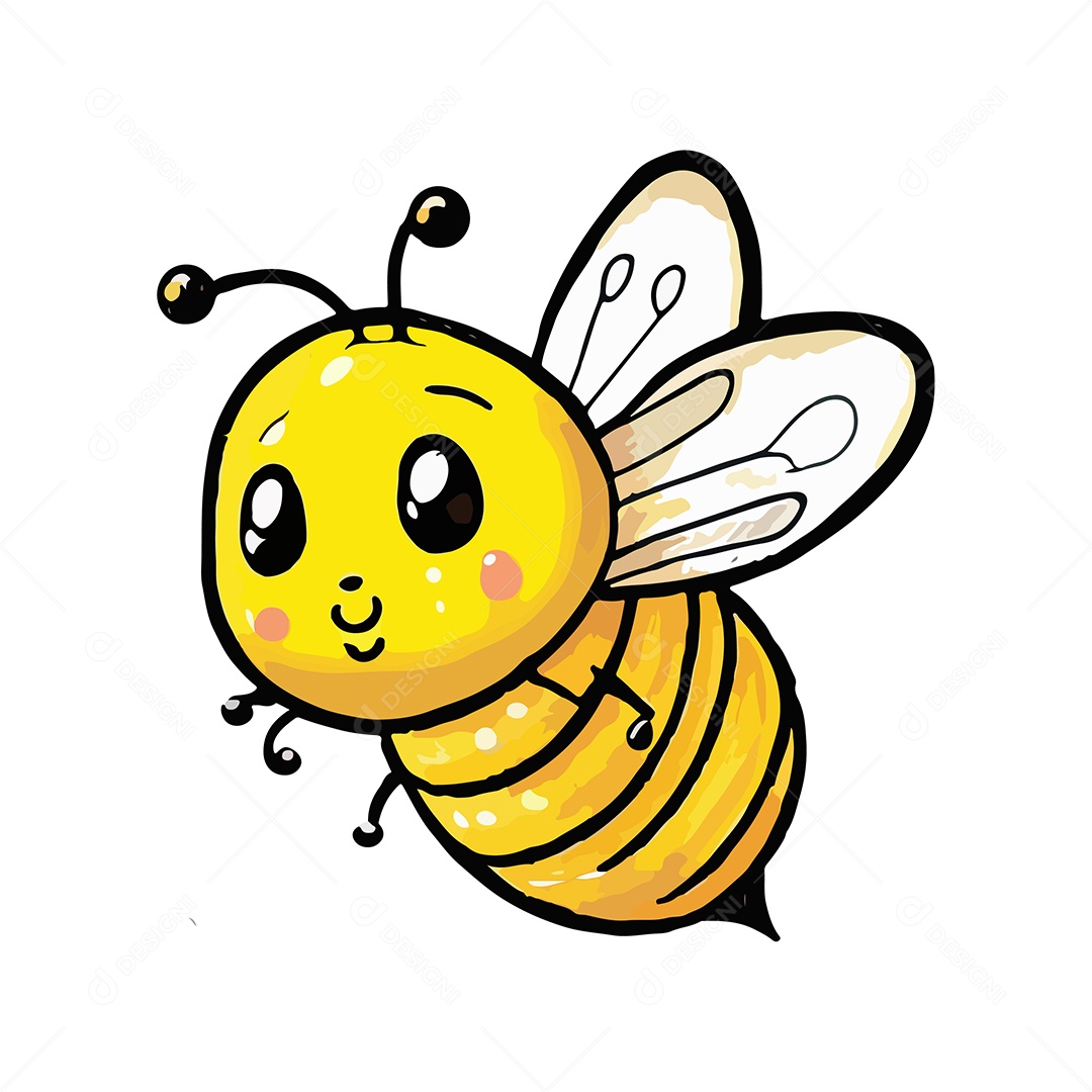 Desenho Vetorial Ilustração De Abelha Vetor EPS