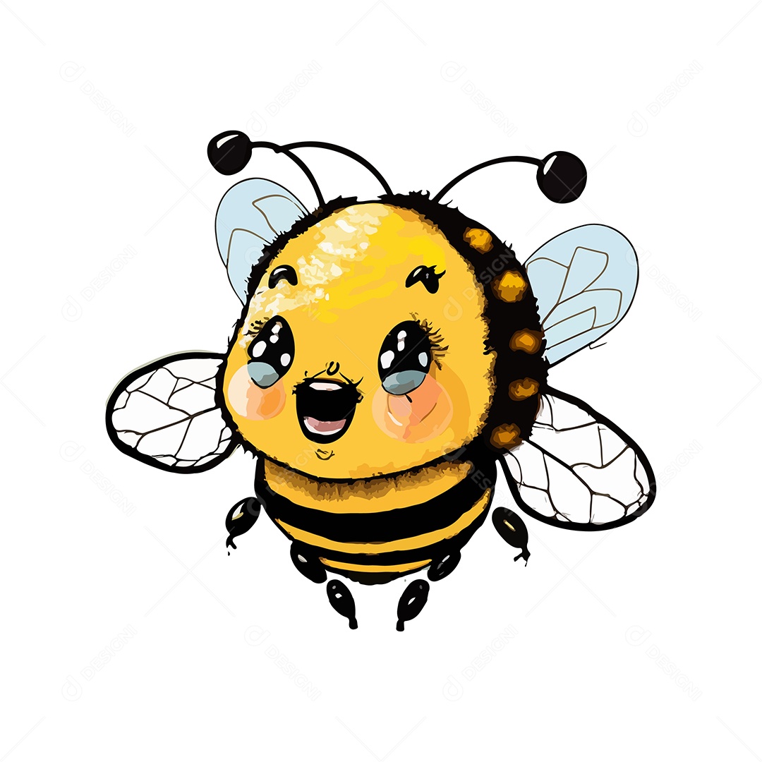 Desenho Vetorial Ilustração De Abelha Vetor EPS