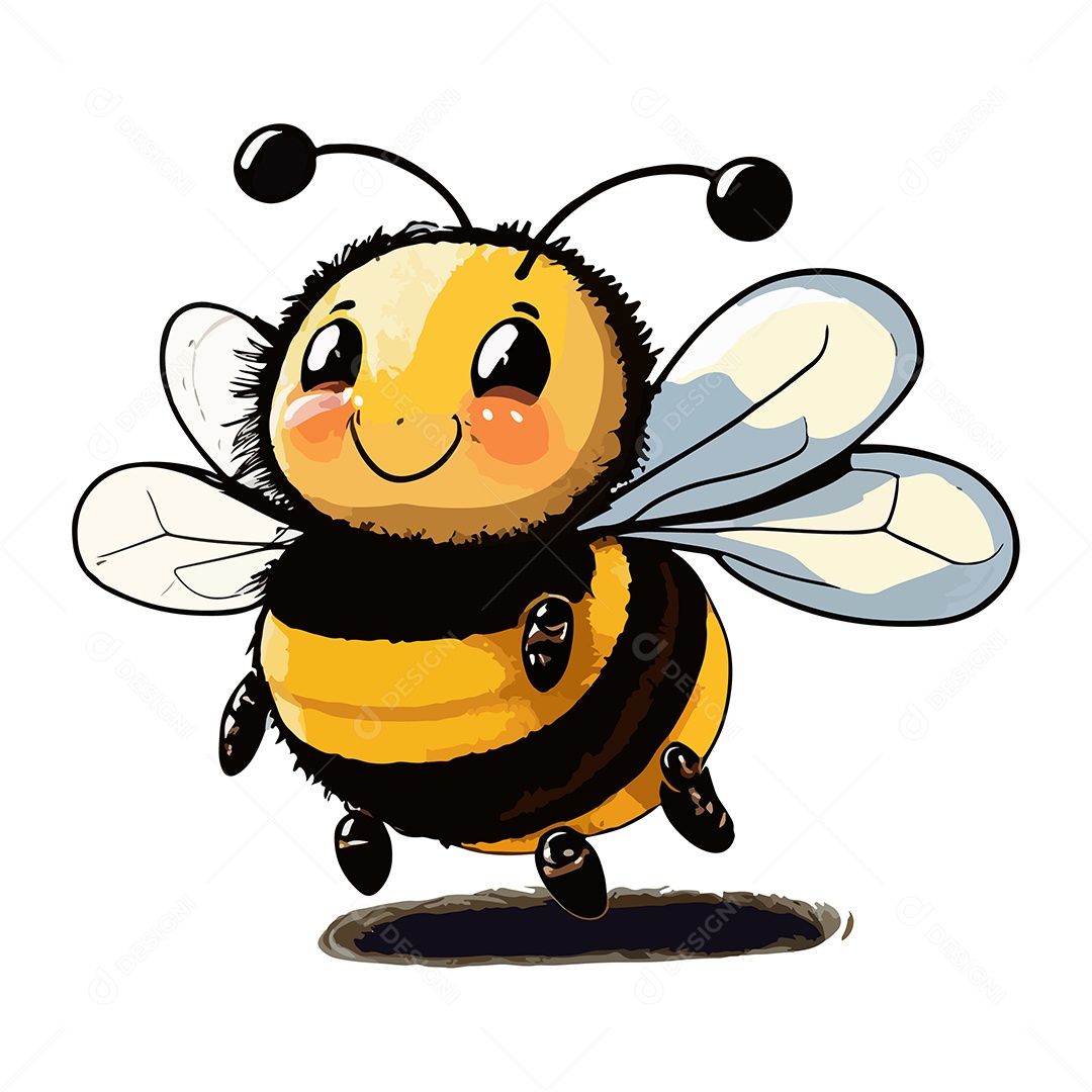 Desenho Vetorial Ilustração De Abelha Vetor EPS