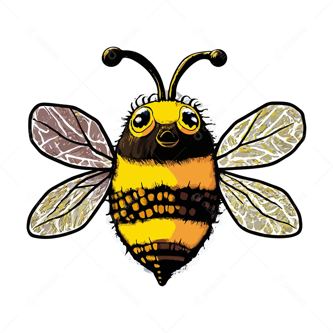 Desenho Vetorial Ilustração De Abelha Vetor EPS