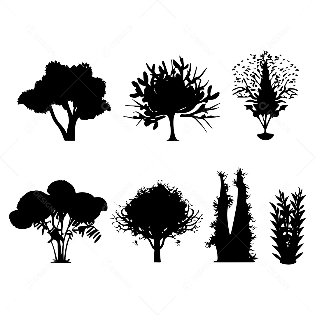 Desenho De Árvores Vetor EPS
