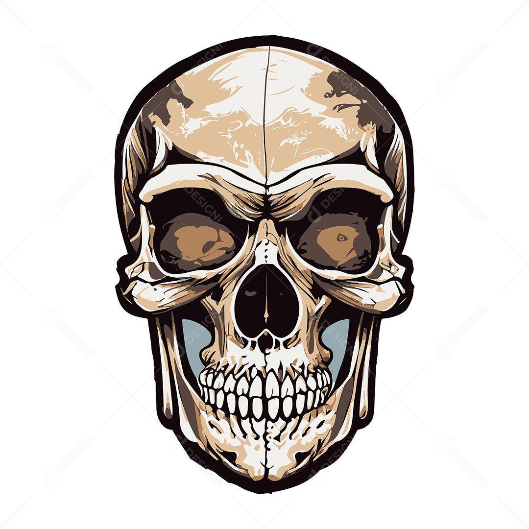 Desenho De Ilustração De Caveira Vetor EPS