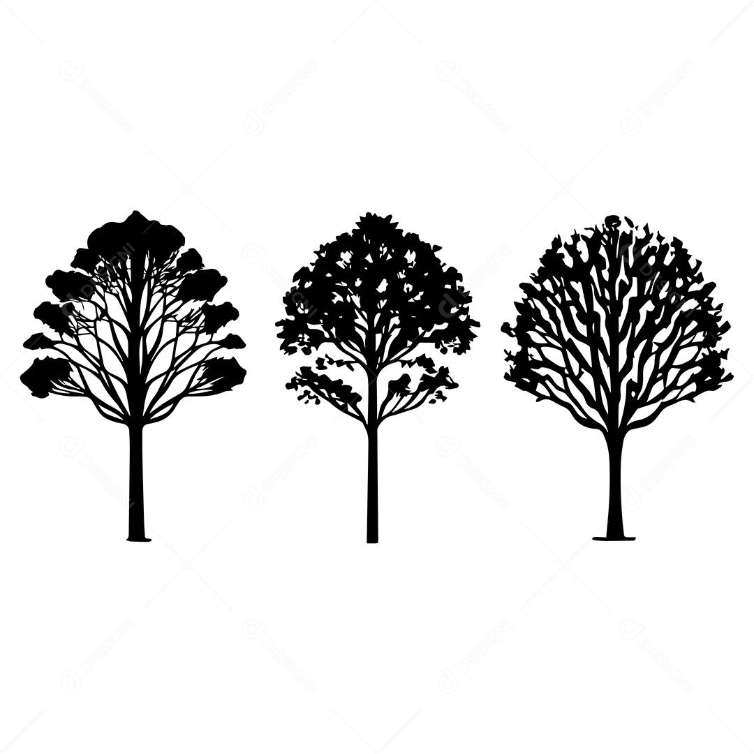 Desenho De Árvores Vetor EPS