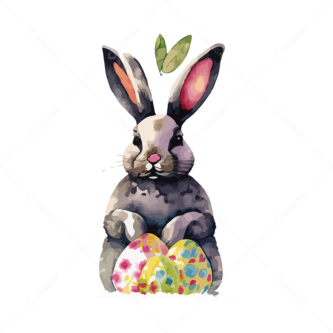 Desenho De Ilustração De Coelhos Vetor EPS