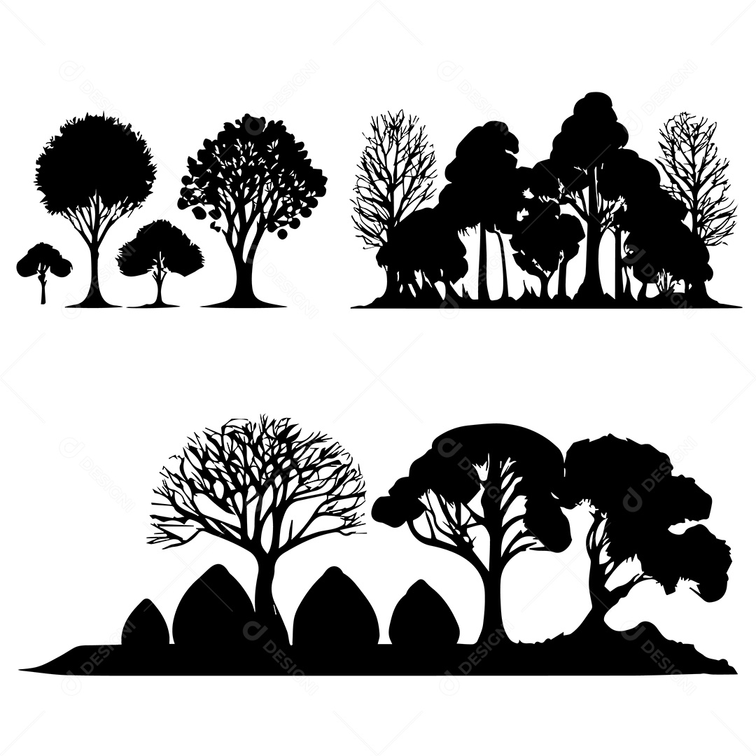 Desenho De Árvores Vetor EPS