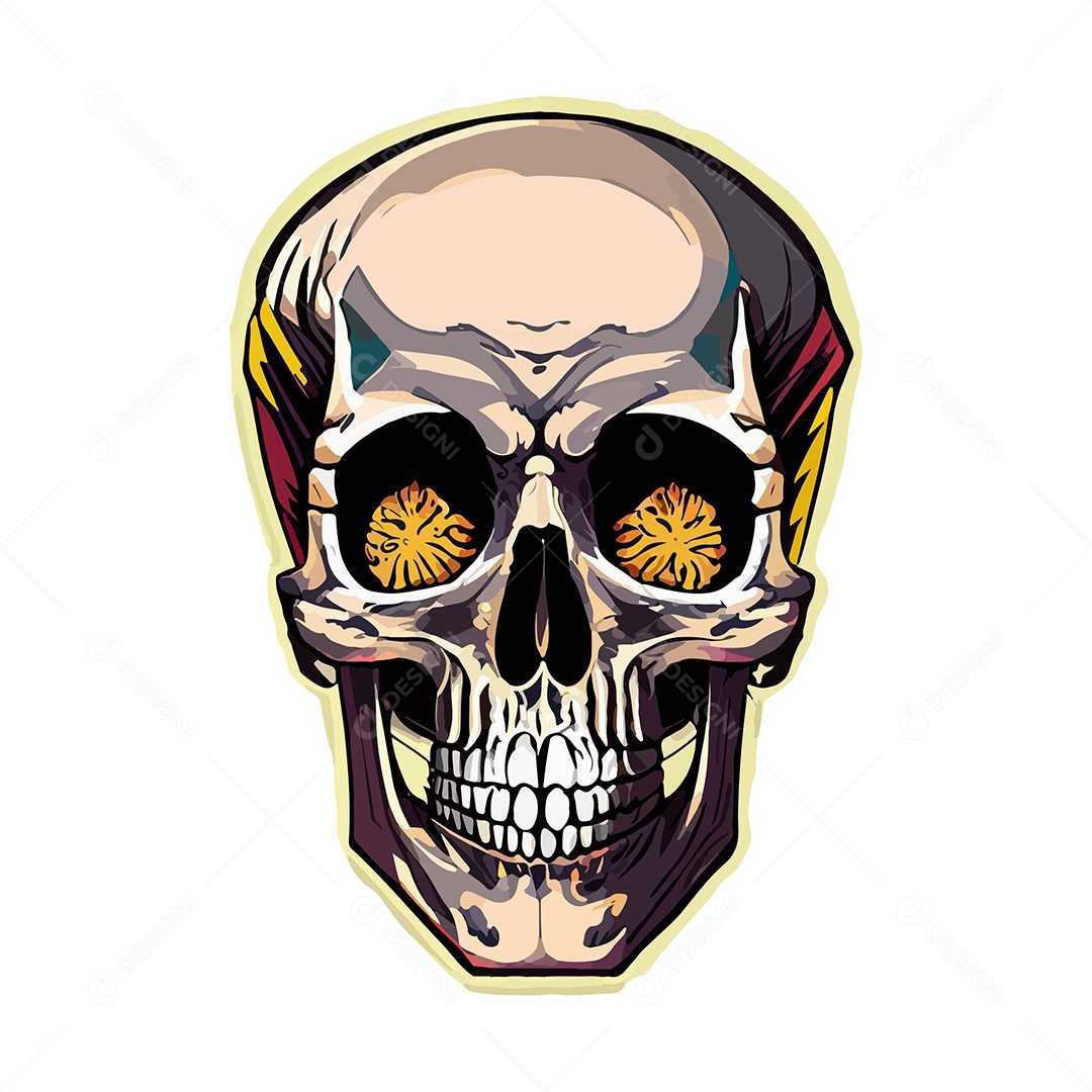 Desenho De Ilustração De Caveira Vetor EPS