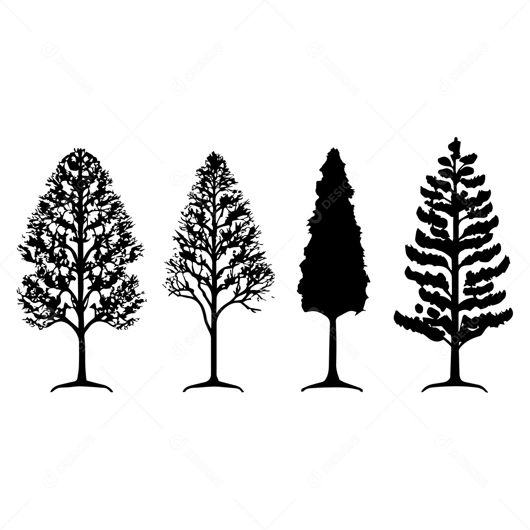 Desenho De Árvores Vetor EPS