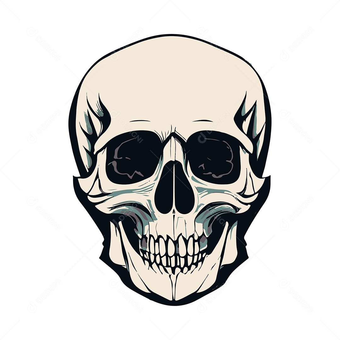 Desenho De Ilustração De Caveira Vetor EPS