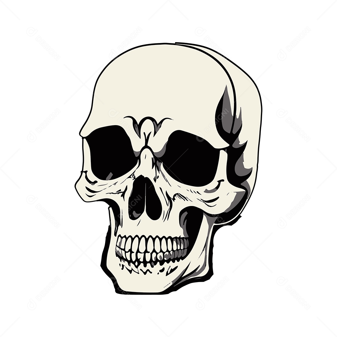 Desenho De Ilustração De Caveira Vetor EPS