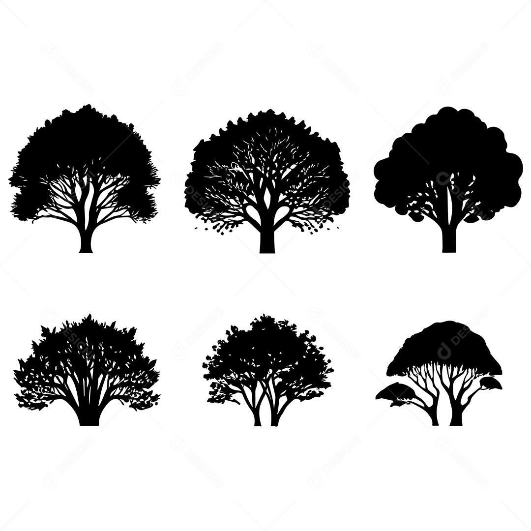 Silhueta Da Árvore Vetor EPS