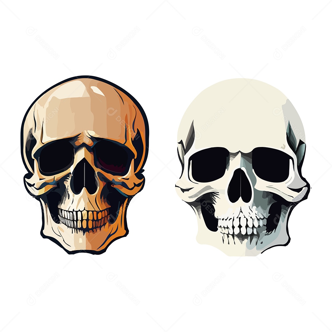 Desenho De Ilustração De Caveiras Vetor EPS