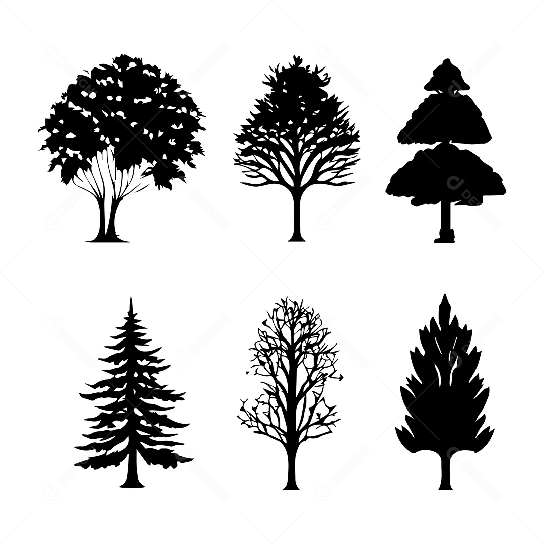 Silhueta Da Árvore Vetor EPS