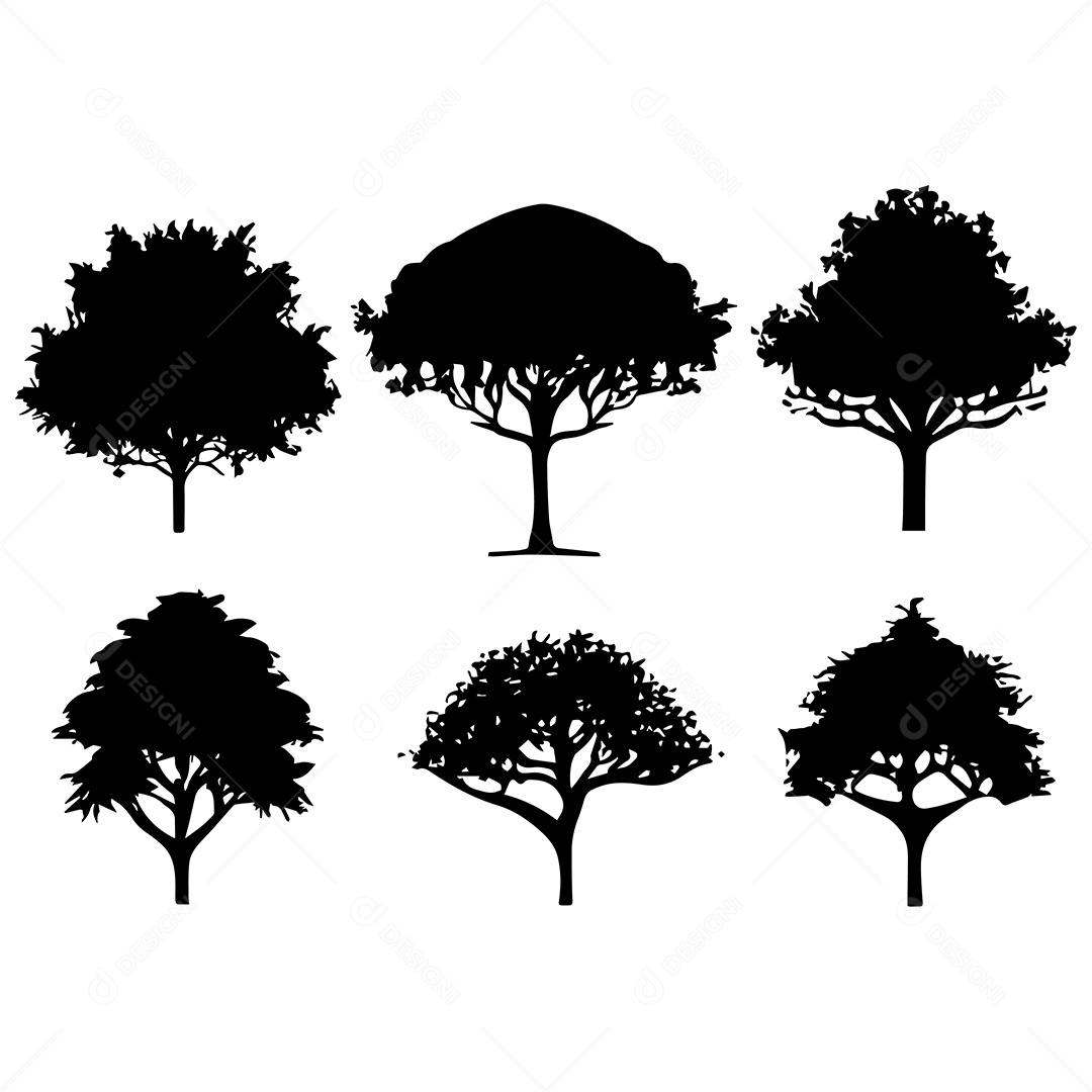 Silhueta Da Árvore Vetor EPS