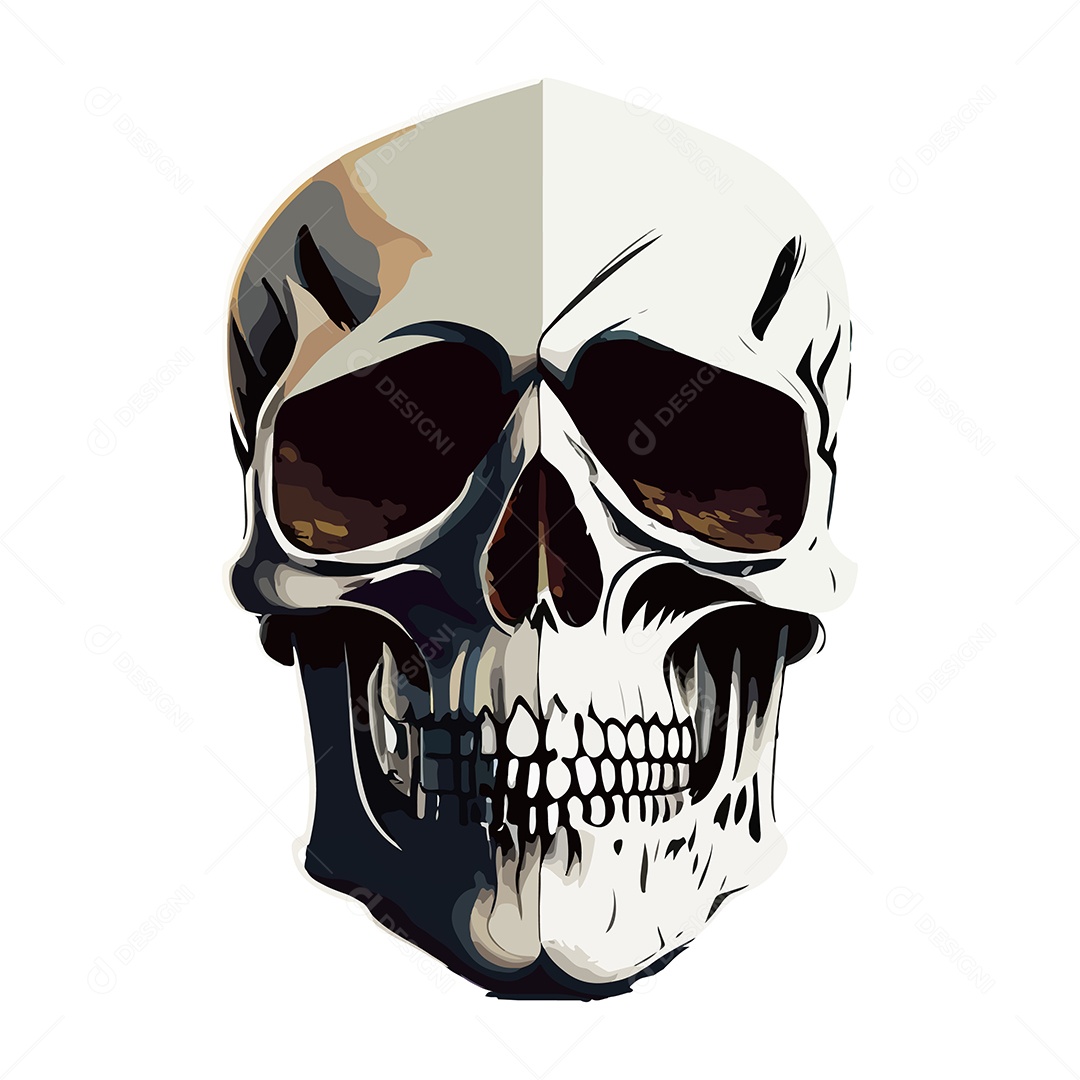 Desenho De Ilustração De Caveira Vetor EPS