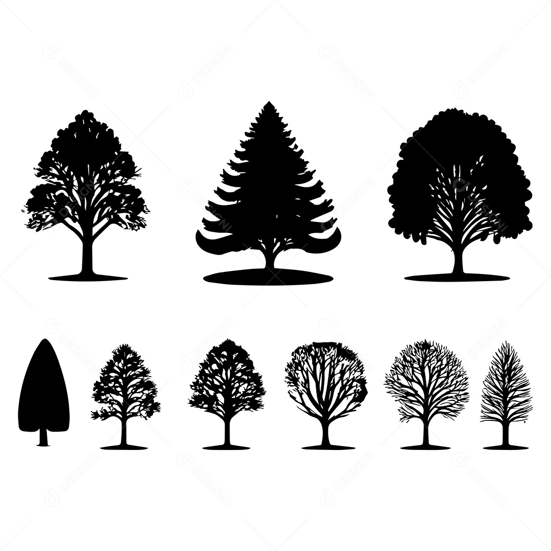 Silhueta Da Árvore Vetor EPS
