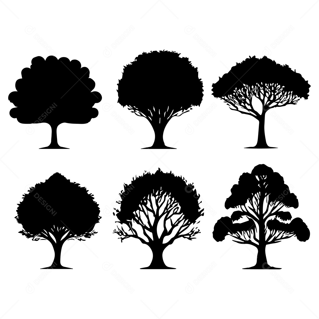 Silhueta Da Árvore Vetor EPS