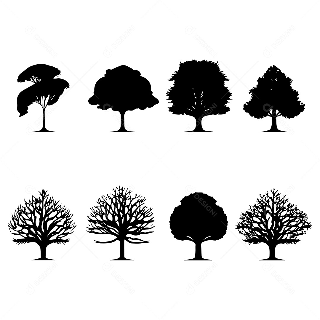 Silhueta Da Árvore Vetor EPS