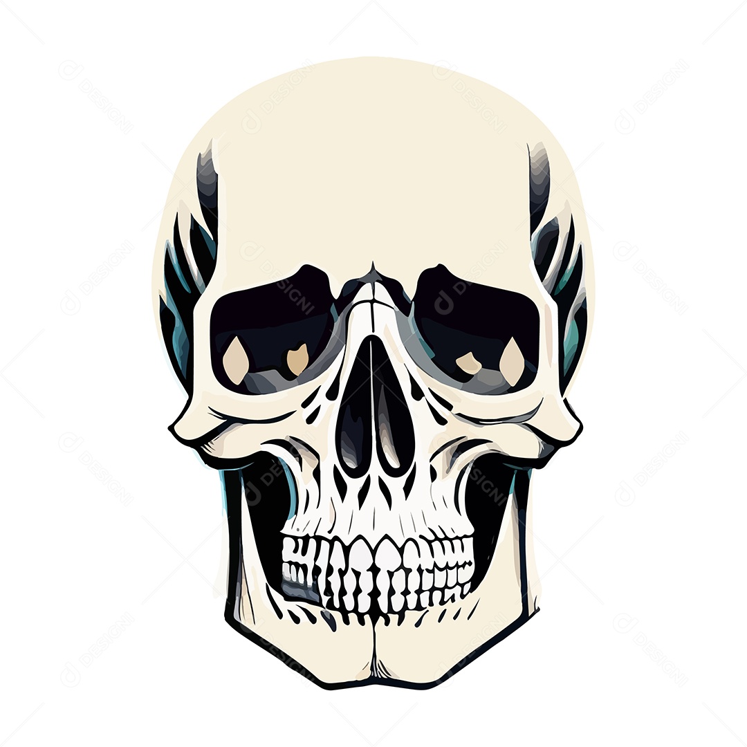 Desenho De Ilustração De Caveira Vetor EPS