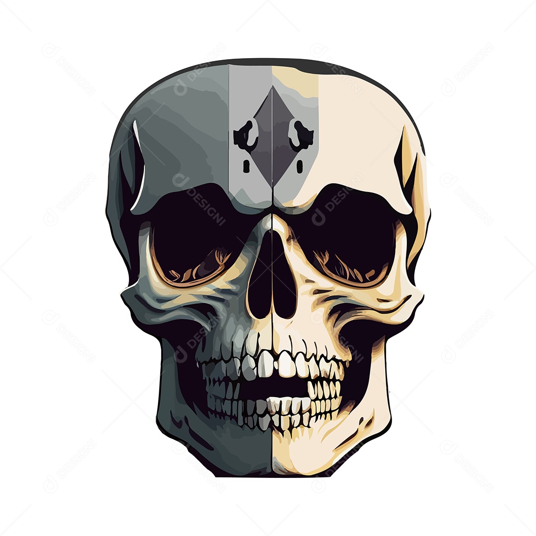 Desenho De Ilustração De Caveira Vetor EPS