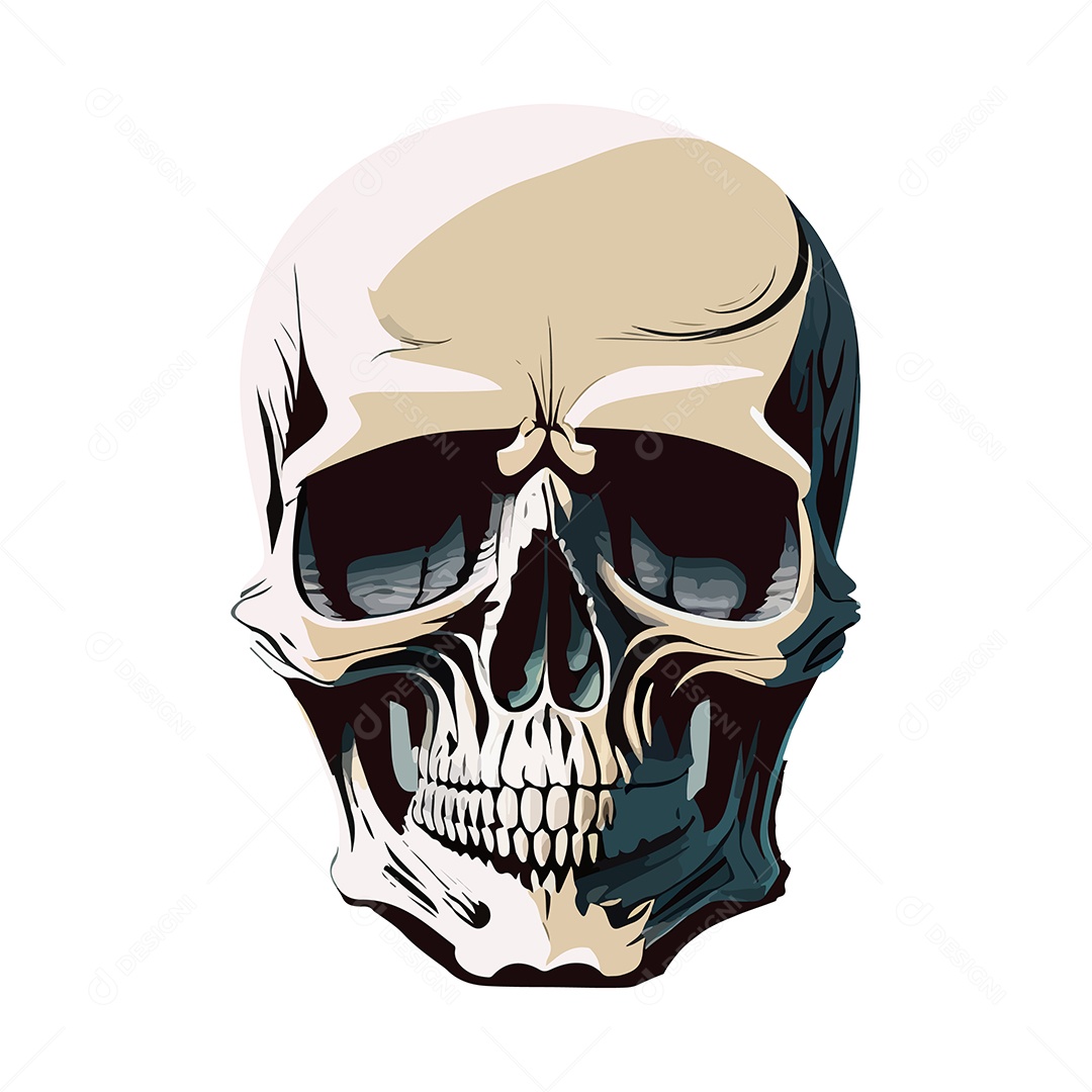 Desenho De Ilustração De Caveira Vetor EPS