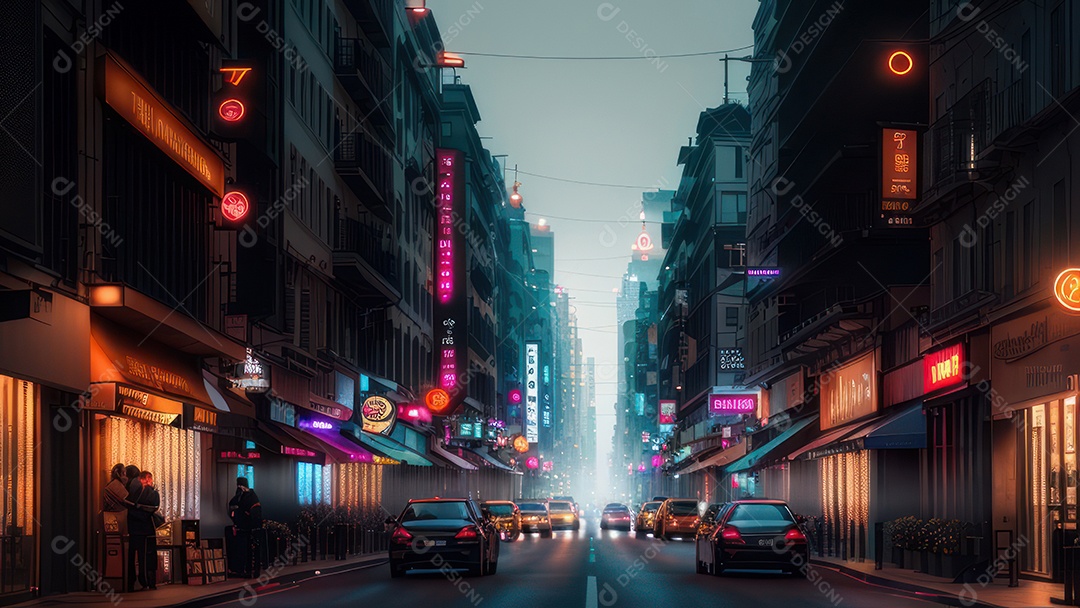 Imagem realista de uma cidade.