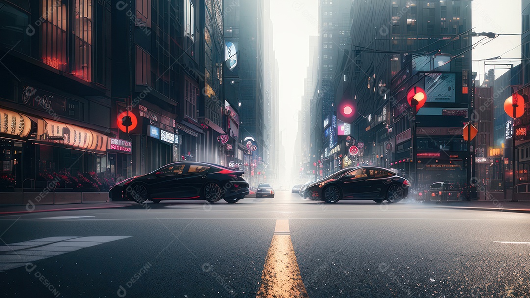 Imagem realista de uma cidade.