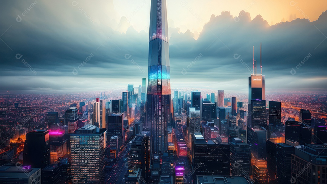 Imagem realista de uma cidade.