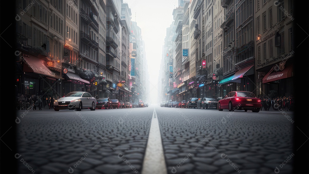 Imagem realista de uma cidade.