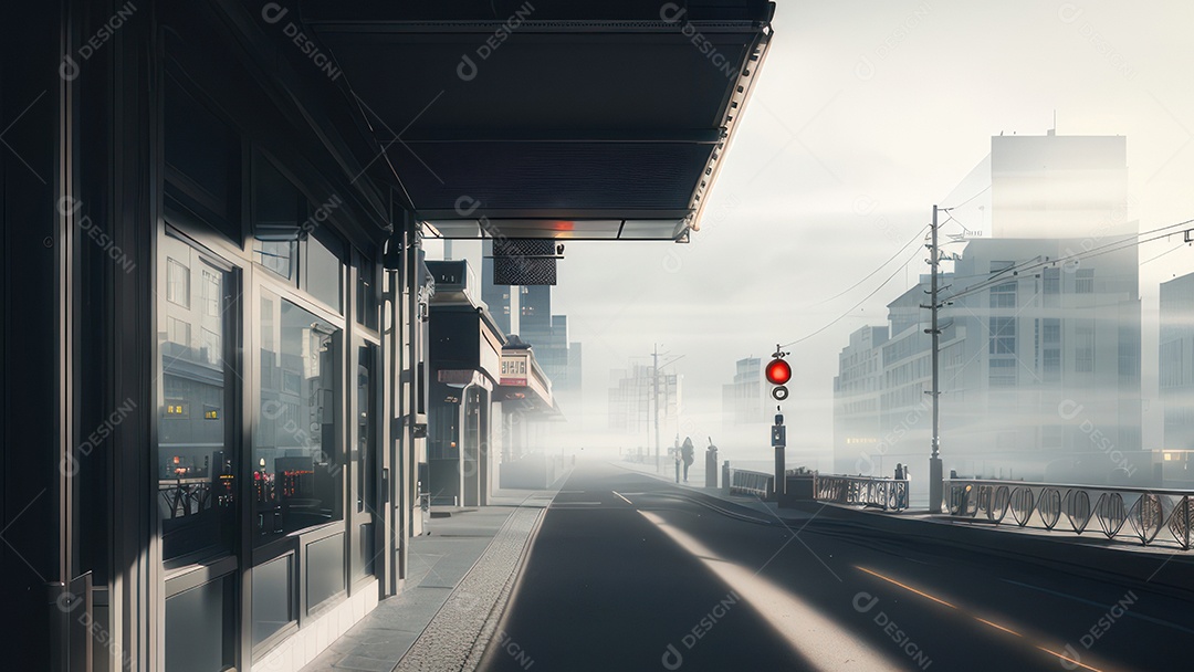 Imagem realista de uma cidade.