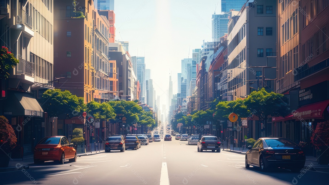 Imagem realista de uma cidade.
