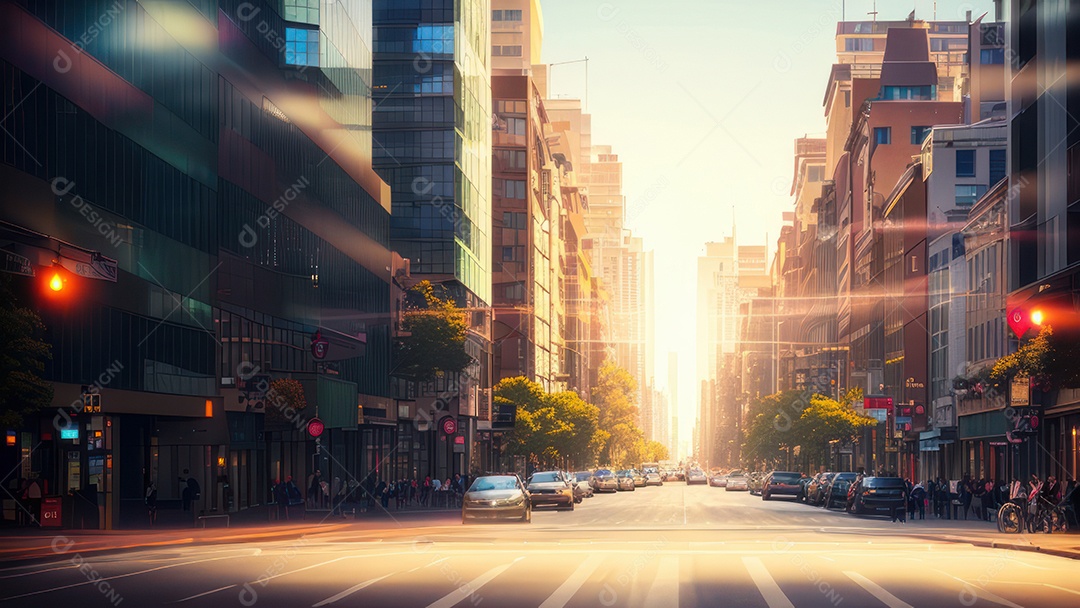 Imagem realista de uma cidade.