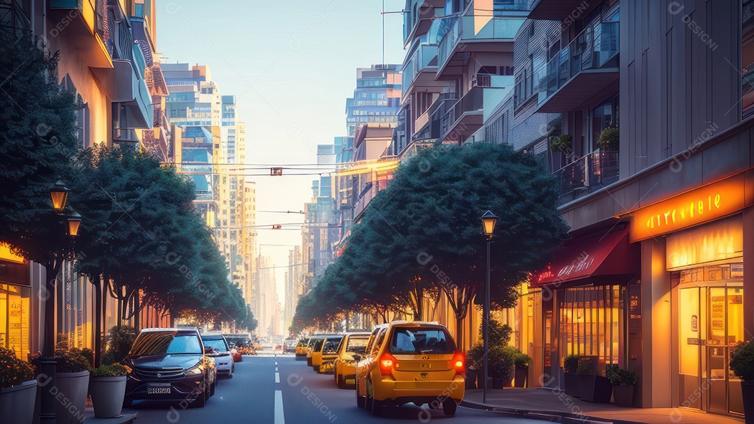 Imagem realista de uma cidade.