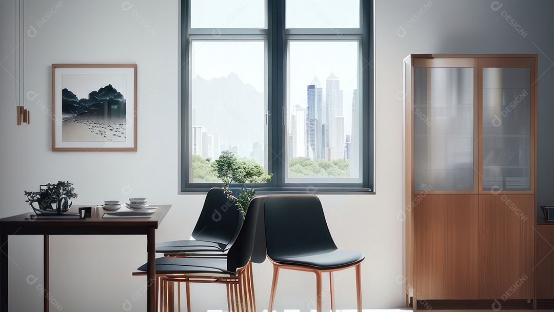 Interior de uma casa bonita e decorada.