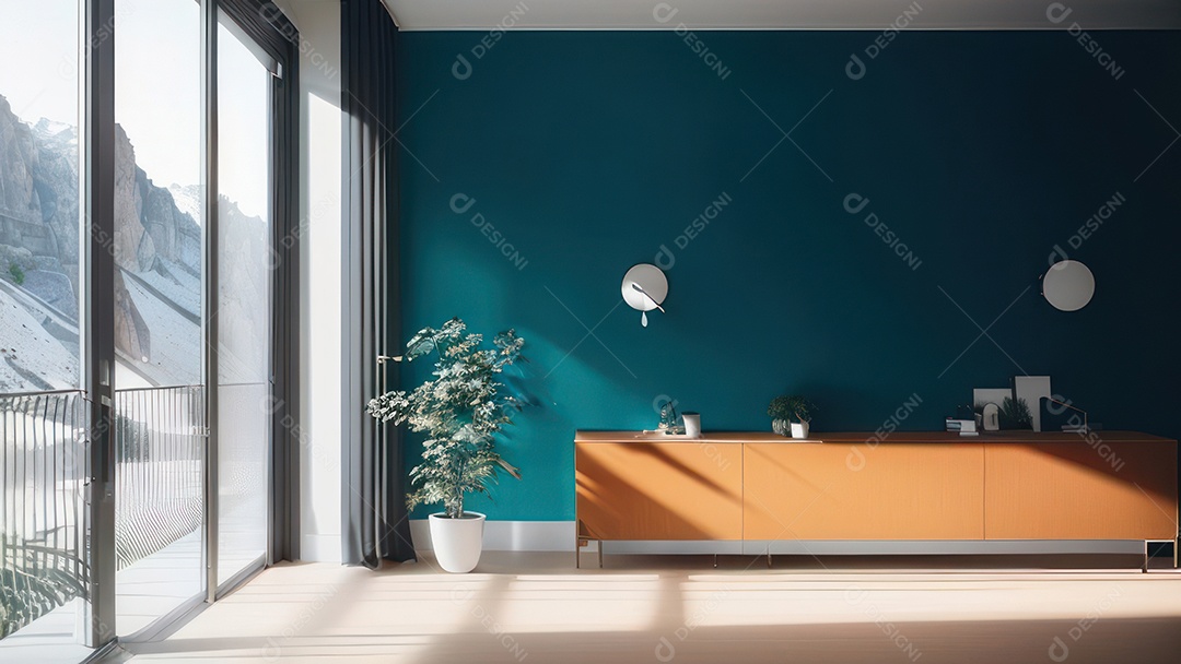 Interior de uma casa bonita e decorada.