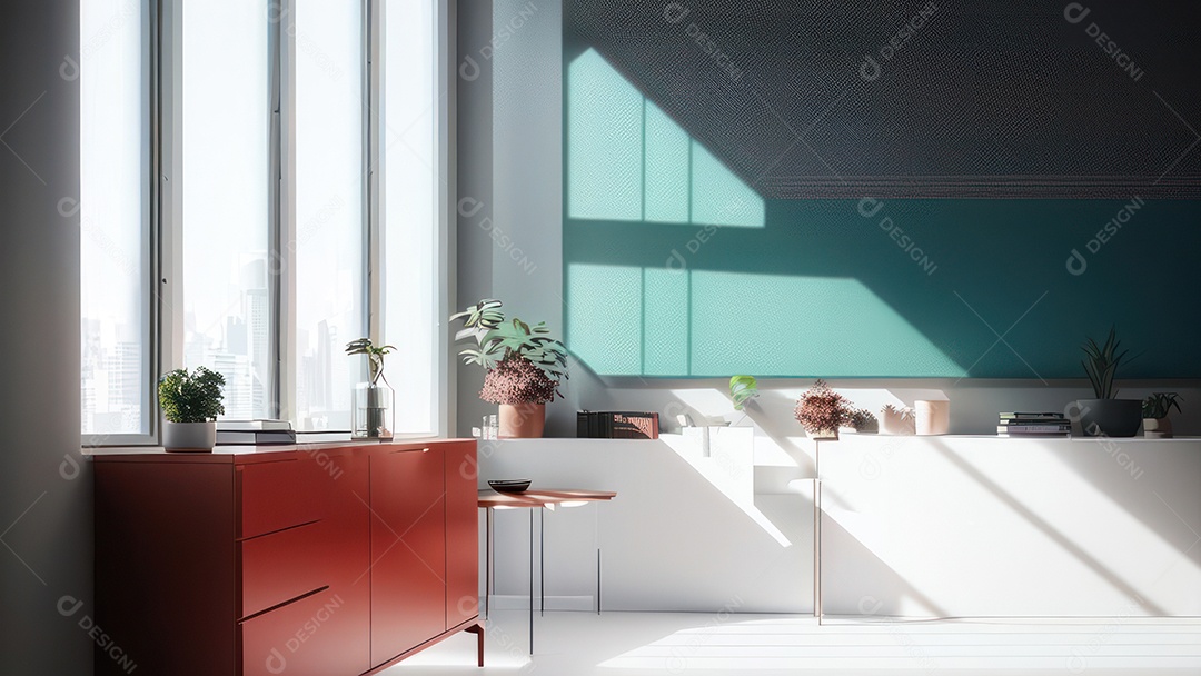 Interior de uma casa bonita e decorada.