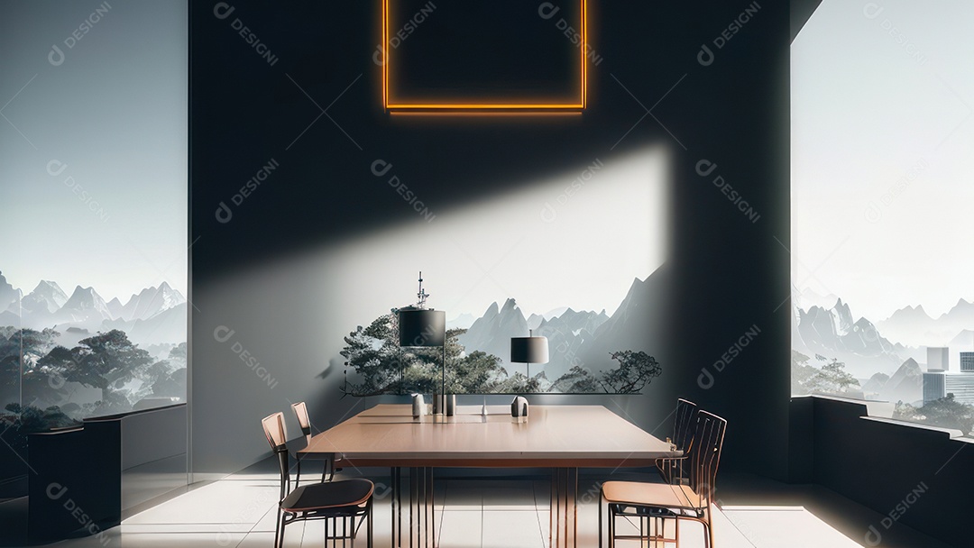 Interior de uma casa bonita e decorada.