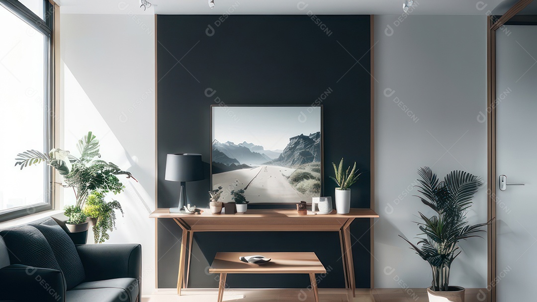 Interior de uma casa bonita e decorada.