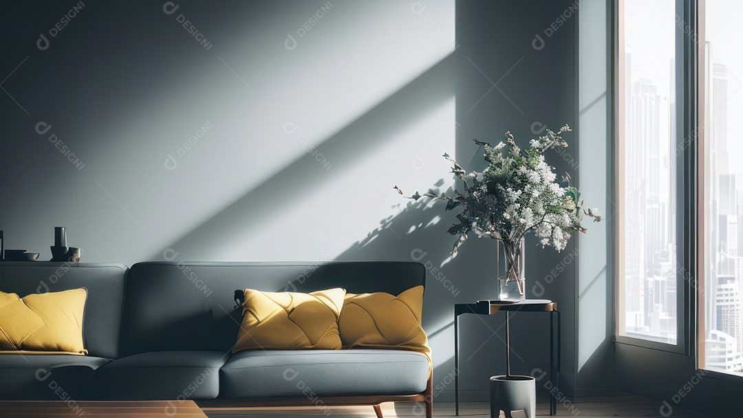 Interior de uma casa bonita e decorada.