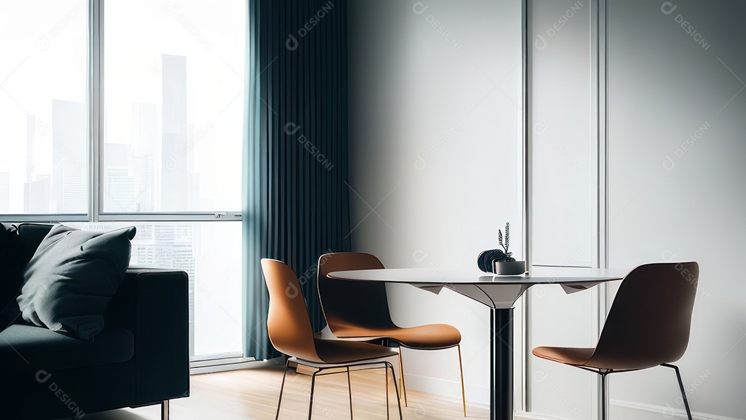 Interior de uma casa bonita e decorada.