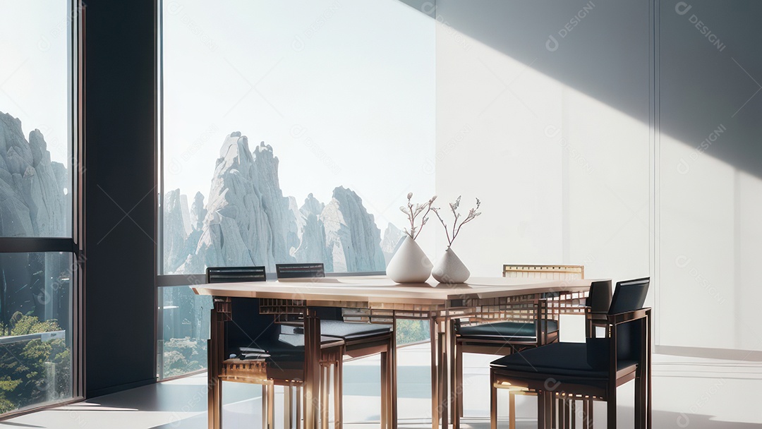 Interior de uma casa bonita e decorada.