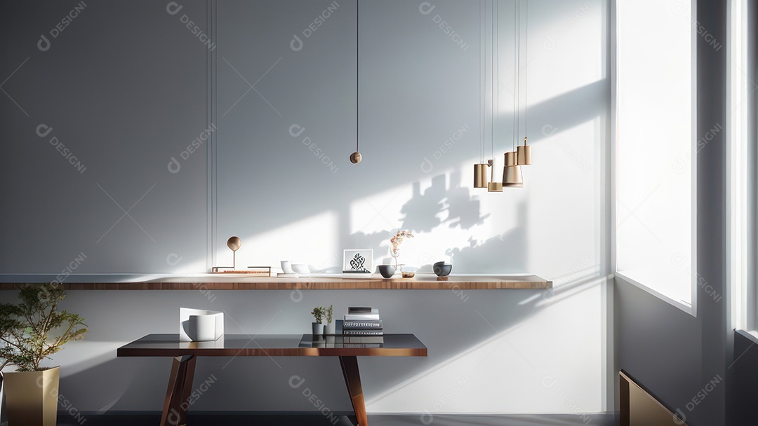 Interior de uma casa bonita e decorada.