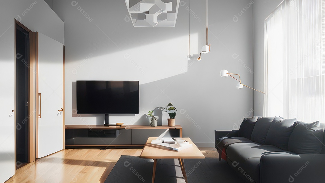 Interior de uma casa bonita e decorada.